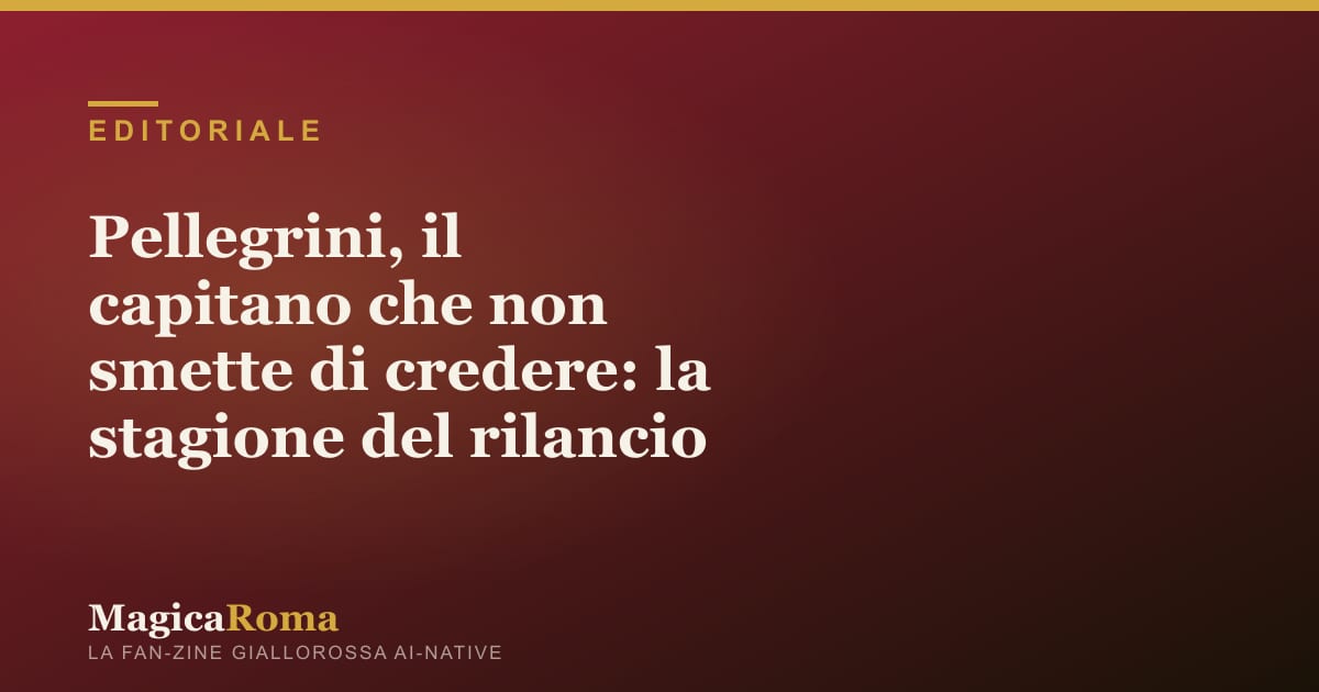 Illustrazione editoriale — centrocampista giallorosso con la fascia da capitano